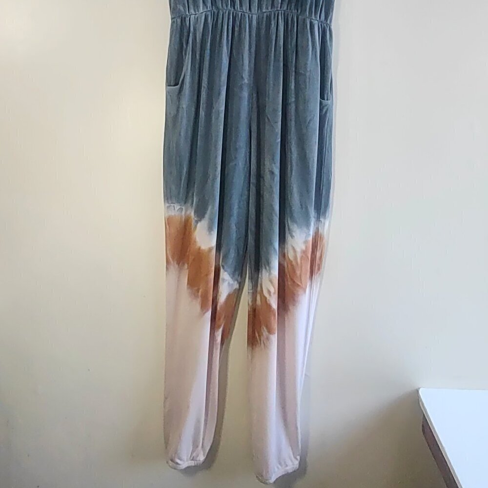 YFB Young Fabulous Broke Tie-Dye Tank Top Racer Back Jumpsuit Boho Indie  Medium - Picture 6 of 11